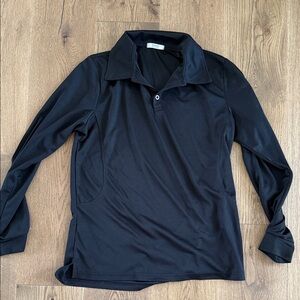 Classic Black Long Sleeve Polo Shirt